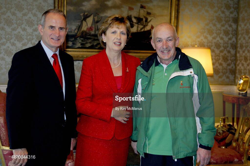 8 November 2007; TEAM Ireland coach Tom McMullen, from Letterkenny, Co. Donegal, who attended a reception in Aras an Uachtarain hosted by President Mary McAleese and Dr. Martin McAleese, to celebrate their triumphs at the 2007 Special Olympics World Summer Games, held recently in Shanghai, China. Aras an Uachtarain, Phoenix Park, Dublin. Picture credit: Ray McManus / SPORTSFILE  *** Local Caption *** tom mcmullen coach