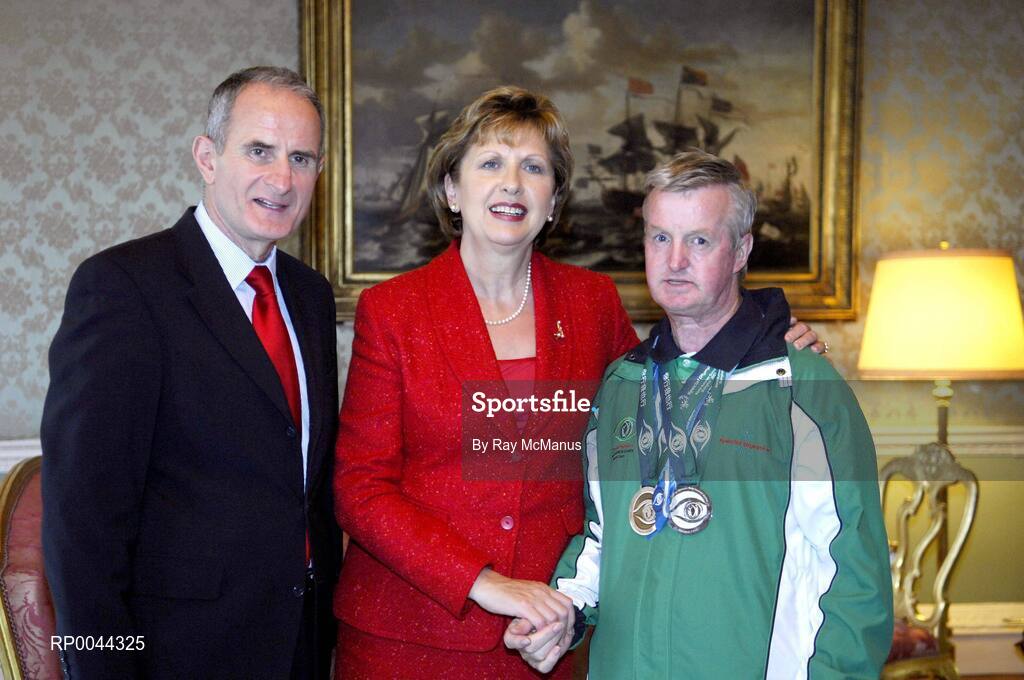 8 November 2007; Joe Walsh, from Callan Road, Co. Kilkenny, a TEAM Ireland member, who attended a reception in Aras an Uachtarain hosted by President Mary McAleese and Dr. Martin McAleese, to celebrate their triumphs at the 2007 Special Olympics World Summer Games, held recently in Shanghai, China. Aras an Uachtarain, Phoenix Park, Dublin. Picture credit: Ray McManus / SPORTSFILE