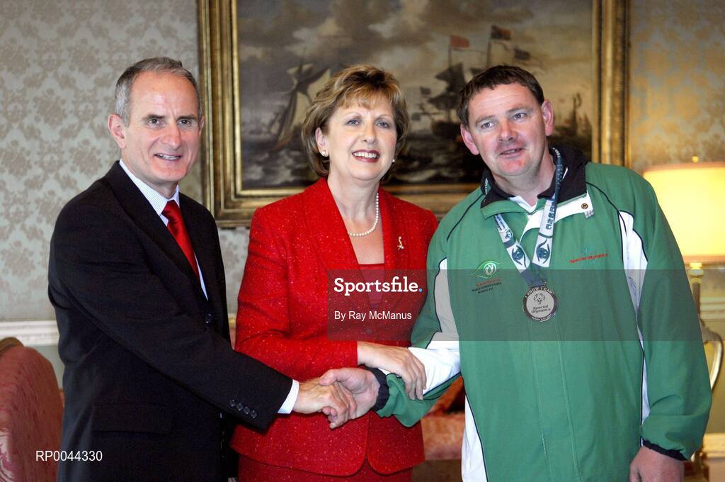 8 November 2007; Michael Cummins, from Bunclody, Co. Wexford, a TEAM Ireland member, who attended a reception in Aras an Uachtarain hosted by President Mary McAleese and Dr. Martin McAleese, to celebrate their triumphs at the 2007 Special Olympics World Summer Games, held recently in Shanghai, China. Aras an Uachtarain, Phoenix Park, Dublin. Picture credit: Ray McManus / SPORTSFILE