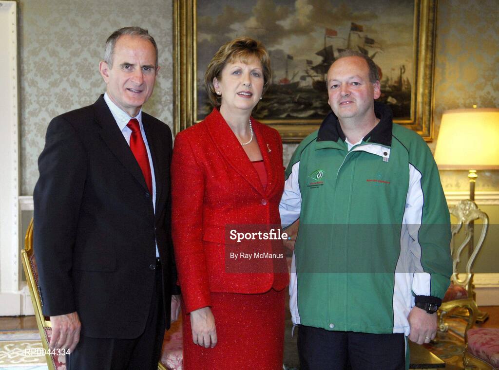 8 November 2007; TEAM Ireland coach Larry Parle, from Enniscorthy, Co. Wexford, who attended a reception in Aras an Uachtarain hosted by President Mary McAleese and Dr. Martin McAleese, to celebrate their triumphs at the 2007 Special Olympics World Summer Games, held recently in Shanghai, China. Aras an Uachtarain, Phoenix Park, Dublin. Picture credit: Ray McManus / SPORTSFILE