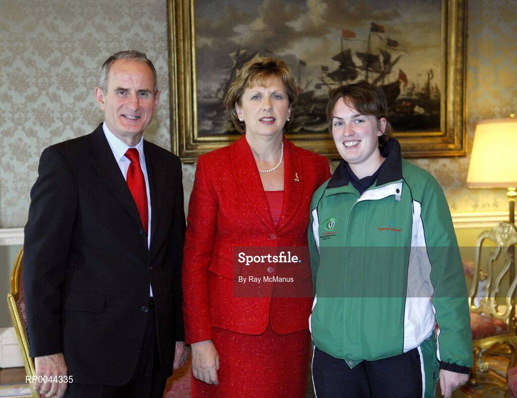 8 November 2007; TEAM Ireland coach Edel Dempsey, from Gorey, Co. Wexford, who attended a reception in Aras an Uachtarain hosted by President Mary McAleese and Dr. Martin McAleese, to celebrate their triumphs at the 2007 Special Olympics World Summer Games, held recently in Shanghai, China. Aras an Uachtarain, Phoenix Park, Dublin. Picture credit: Ray McManus / SPORTSFILE  *** Local Caption *** edel Dempsey, coach