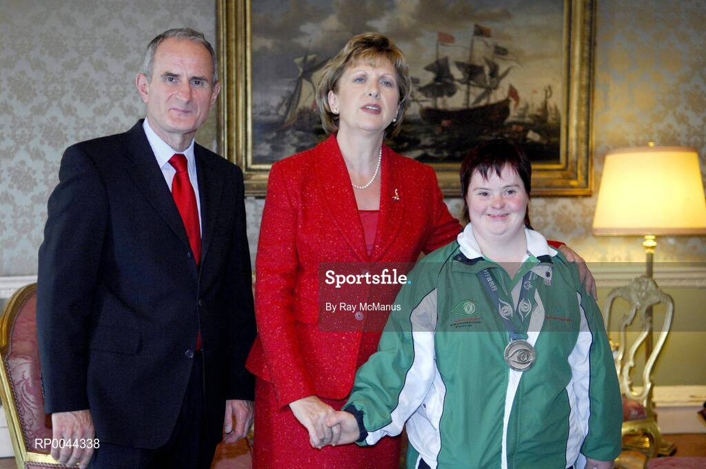 8 November 2007; Jean Fenton, from Cappoquin, Co. Waterford, a TEAM Ireland member, who attended a reception in Aras an Uachtarain hosted by President Mary McAleese and Dr. Martin McAleese, to celebrate their triumphs at the 2007 Special Olympics World Summer Games, held recently in Shanghai, China. Aras an Uachtarain, Phoenix Park, Dublin. Picture credit: Ray McManus / SPORTSFILE