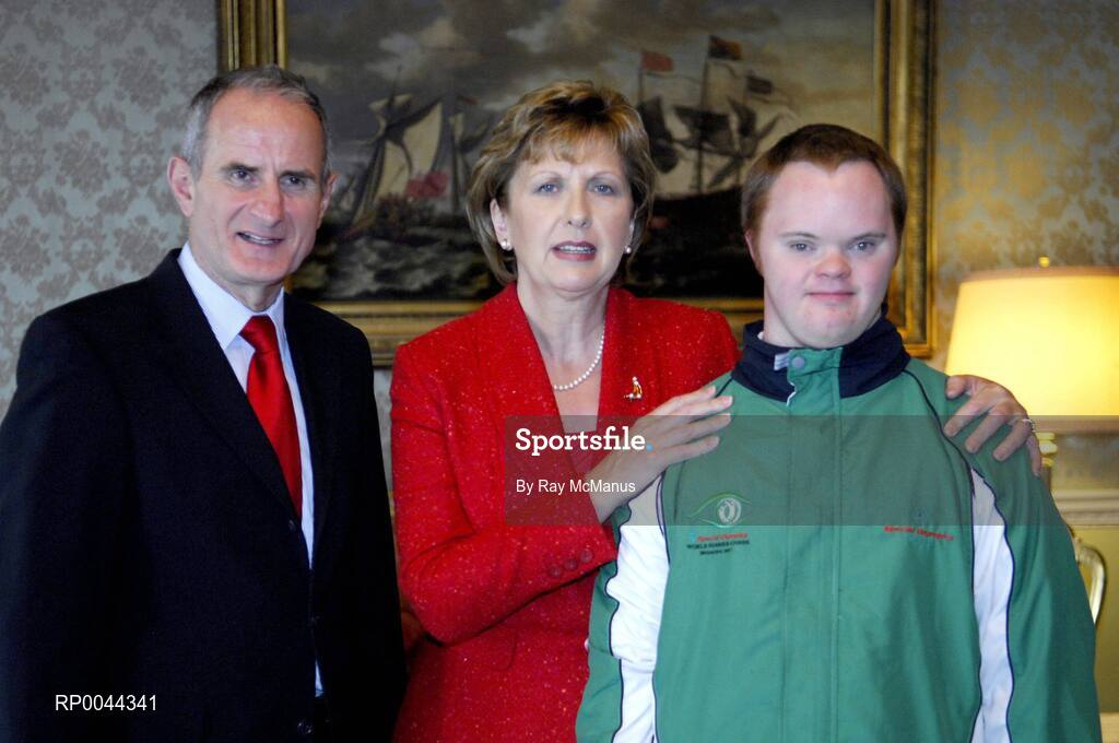8 November 2007; Kevin O'Callaghan, from Newbridge, Co. Kildare, a TEAM Ireland member, who attended a reception in Aras an Uachtarain hosted by President Mary McAleese and Dr. Martin McAleese, to celebrate their triumphs at the 2007 Special Olympics World Summer Games, held recently in Shanghai, China. Aras an Uachtarain, Phoenix Park, Dublin. Picture credit: Ray McManus / SPORTSFILE