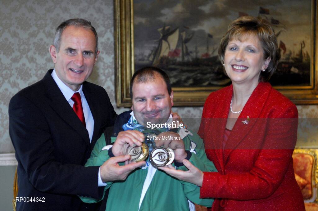 8 November 2007; Patrick Dennigan, from Celbridge, Co. Kildare, a TEAM Ireland member, who attended a reception in Aras an Uachtarain hosted by President Mary McAleese and Dr. Martin McAleese, to celebrate their triumphs at the 2007 Special Olympics World Summer Games, held recently in Shanghai, China. Aras an Uachtarain, Phoenix Park, Dublin. Picture credit: Ray McManus / SPORTSFILE