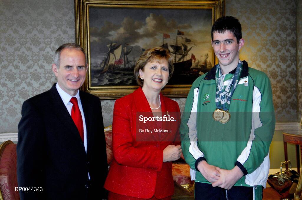 8 November 2007; Stephen Roche, from Athy, Co. Kildare, a TEAM Ireland member, who attended a reception in Aras an Uachtarain hosted by President Mary McAleese and Dr. Martin McAleese, to celebrate their triumphs at the 2007 Special Olympics World Summer Games, held recently in Shanghai, China. Aras an Uachtarain, Phoenix Park, Dublin. Picture credit: Ray McManus / SPORTSFILE