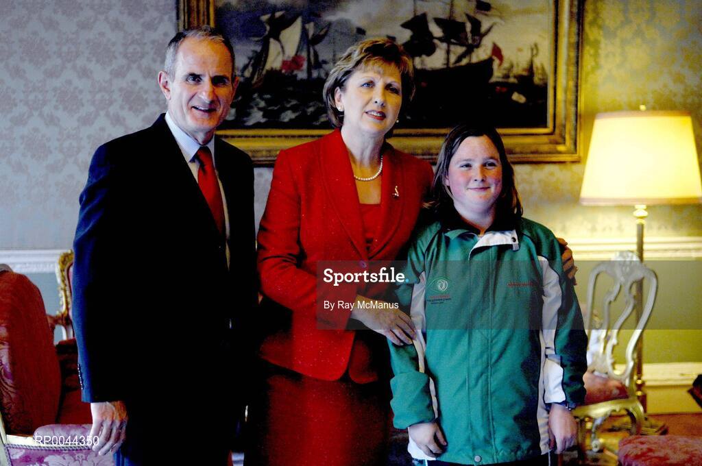 8 November 2007; Julie McGrath, from Templemore, Co. Tipperary, a TEAM Ireland member, who attended a reception in Aras an Uachtarain hosted by President Mary McAleese and Dr. Martin McAleese, to celebrate their triumphs at the 2007 Special Olympics World Summer Games, held recently in Shanghai, China. Aras an Uachtarain, Phoenix Park, Dublin. Picture credit: Ray McManus / SPORTSFILE