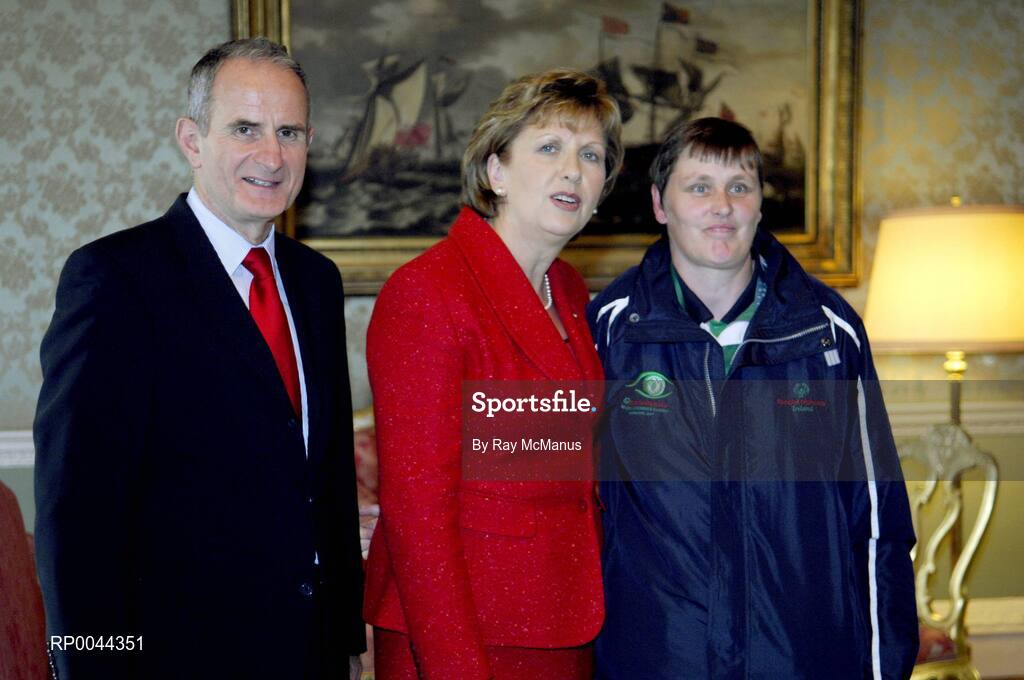 8 November 2007; Siobhan McMahon, from Roscrea, Co. Tipperary, a TEAM Ireland member, who attended a reception in Aras an Uachtarain hosted by President Mary McAleese and Dr. Martin McAleese, to celebrate their triumphs at the 2007 Special Olympics World Summer Games, held recently in Shanghai, China. Aras an Uachtarain, Phoenix Park, Dublin. Picture credit: Ray McManus / SPORTSFILE