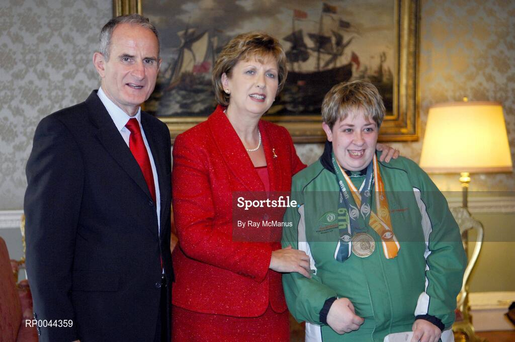 8 November 2007; Sharon O'Brien, from Rocklhill Bruree, Co. Limerick, a TEAM Ireland member, who attended a reception in Aras an Uachtarain hosted by President Mary McAleese and Dr. Martin McAleese, to celebrate their triumphs at the 2007 Special Olympics World Summer Games, held recently in Shanghai, China. Aras an Uachtarain, Phoenix Park, Dublin. Picture credit: Ray McManus / SPORTSFILE