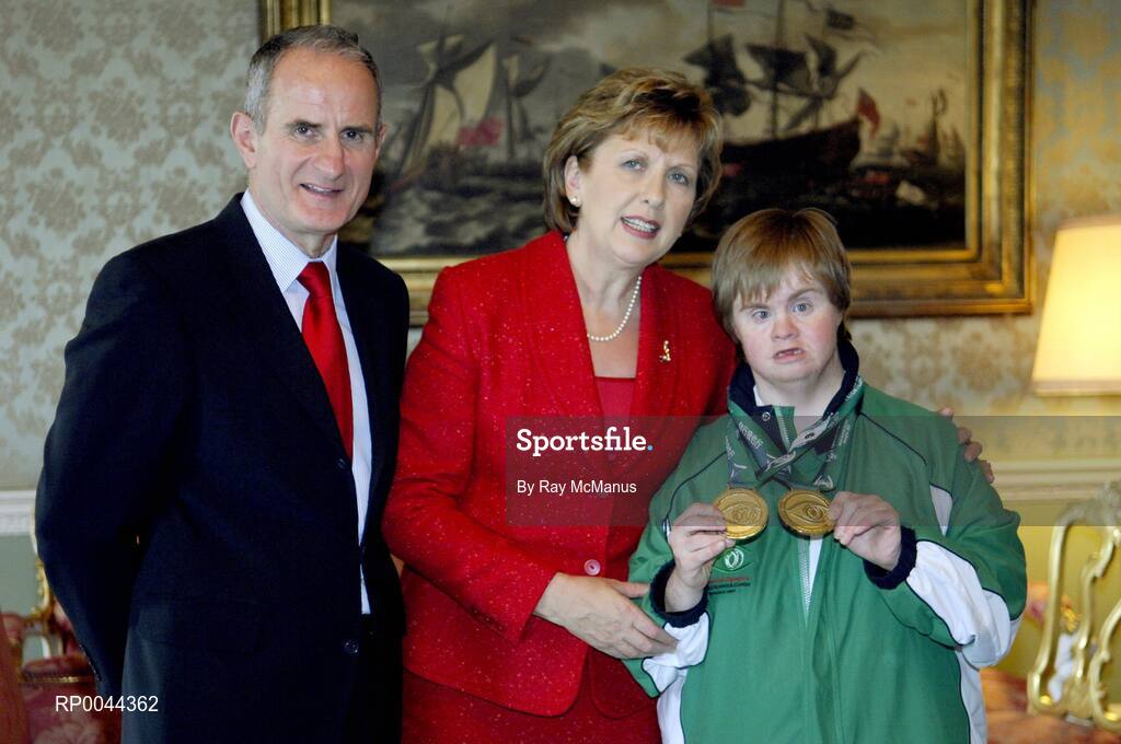 8 November 2007; Mary Henry, from Westport, Co. Mayo, a TEAM Ireland member, who attended a reception in Aras an Uachtarain hosted by President Mary McAleese and Dr. Martin McAleese, to celebrate their triumphs at the 2007 Special Olympics World Summer Games, held recently in Shanghai, China. Aras an Uachtarain, Phoenix Park, Dublin. Picture credit: Ray McManus / SPORTSFILE