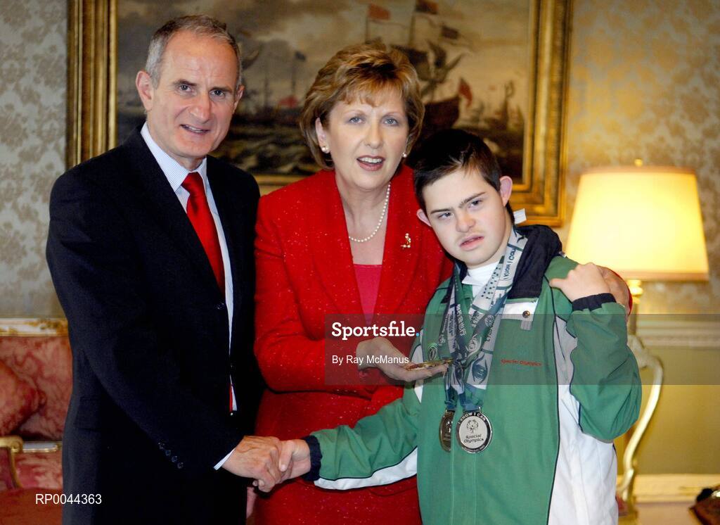 8 November 2007; Gary Diamond, from Kiltimagh, Co. Mayo, a TEAM Ireland member, who attended a reception in Aras an Uachtarain hosted by President Mary McAleese and Dr. Martin McAleese, to celebrate their triumphs at the 2007 Special Olympics World Summer Games, held recently in Shanghai, China. Aras an Uachtarain, Phoenix Park, Dublin. Picture credit: Ray McManus / SPORTSFILE