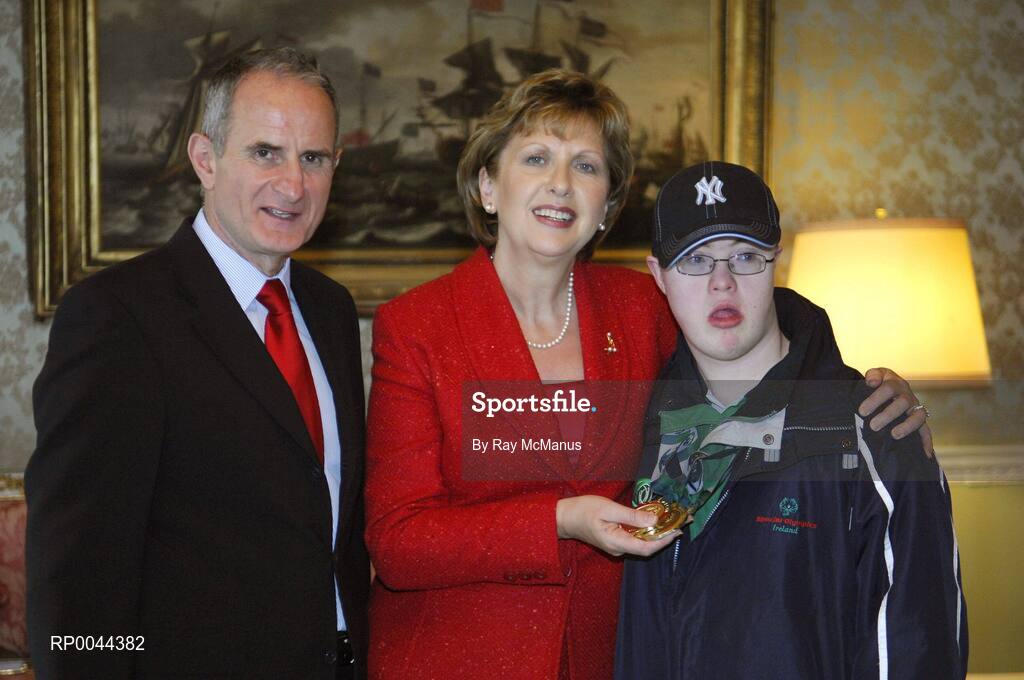 8 November 2007; Ian O'Donnell, from Ballina, Co.Mayo, a TEAM Ireland member, who attended a reception in Aras an Uachtarain hosted by President Mary McAleese and Dr. Martin McAleese, to celebrate their triumphs at the 2007 Special Olympics World Summer Games, held recently in Shanghai, China. Aras an Uachtarain, Phoenix Park, Dublin. Picture credit: Ray McManus / SPORTSFILE