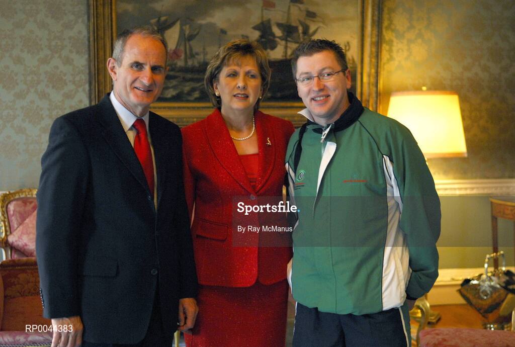 8 November 2007; TEAM Ireland coach Frank Vahey, from Ballinrobe, Co. Mayo, who attended a reception in Aras an Uachtarain hosted by President Mary McAleese and Dr. Martin McAleese, to celebrate their triumphs at the 2007 Special Olympics World Summer Games, held recently in Shanghai, China. Aras an Uachtarain, Phoenix Park, Dublin. Picture credit: Ray McManus / SPORTSFILE