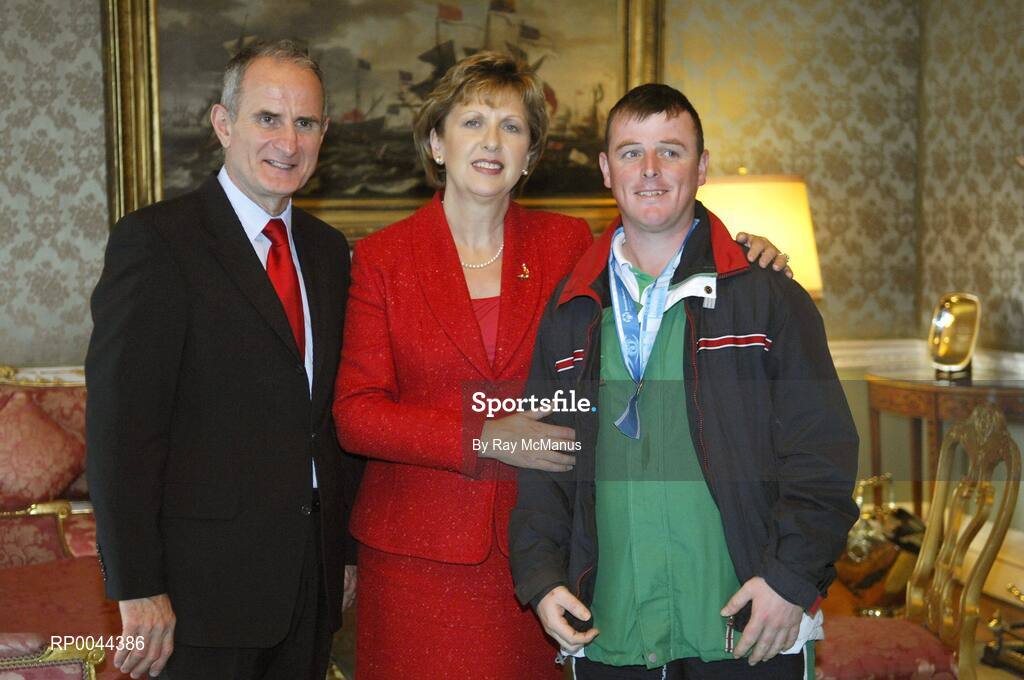8 November 2007; Patrick O'Leary, from Ennis, Co. Clare, a TEAM Ireland member, who attended a reception in Aras an Uachtarain hosted by President Mary McAleese and Dr. Martin McAleese, to celebrate their triumphs at the 2007 Special Olympics World Summer Games, held recently in Shanghai, China. Aras an Uachtarain, Phoenix Park, Dublin. Picture credit: Ray McManus / SPORTSFILE