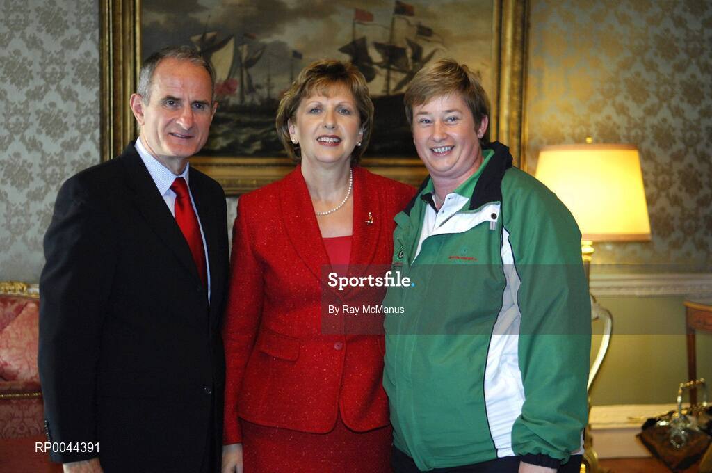 8 November 2007; TEAM Ireland coach Teresa McCabe, from Knocknarea, Co. Sligo, who attended a reception in Aras an Uachtarain hosted by President Mary McAleese and Dr. Martin McAleese, to celebrate their triumphs at the 2007 Special Olympics World Summer Games, held recently in Shanghai, China. Aras an Uachtarain, Phoenix Park, Dublin. Picture credit: Ray McManus / SPORTSFILE