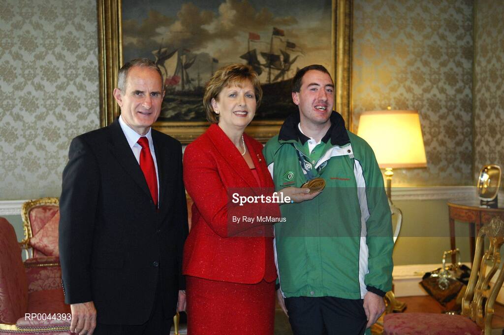 8 November 2007; Tony Lynagh, from Sligo town, Co. Sligo, a TEAM Ireland member, who attended a reception in Aras an Uachtarain hosted by President Mary McAleese and Dr. Martin McAleese, to celebrate their triumphs at the 2007 Special Olympics World Summer Games, held recently in Shanghai, China. Aras an Uachtarain, Phoenix Park, Dublin. Picture credit: Ray McManus / SPORTSFILE
