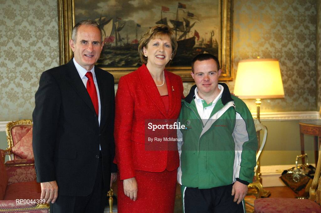8 November 2007; Sean Michael Keenan, from Newtownforbes, Co. Longford, a TEAM Ireland member, who attended a reception in Aras an Uachtarain hosted by President Mary McAleese and Dr. Martin McAleese, to celebrate their triumphs at the 2007 Special Olympics World Summer Games, held recently in Shanghai, China. Aras an Uachtarain, Phoenix Park, Dublin. Picture credit: Ray McManus / SPORTSFILE