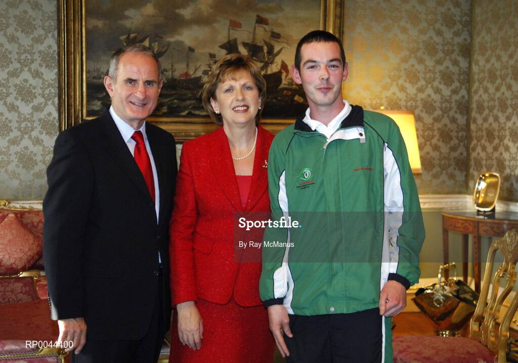 8 November 2007; John Paul Shaw, from Newtownforbes, Co. Longford, a TEAM Ireland member, who attended a reception in Aras an Uachtarain hosted by President Mary McAleese and Dr. Martin McAleese, to celebrate their triumphs at the 2007 Special Olympics World Summer Games, held recently in Shanghai, China. Aras an Uachtarain, Phoenix Park, Dublin. Picture credit: Ray McManus / SPORTSFILE