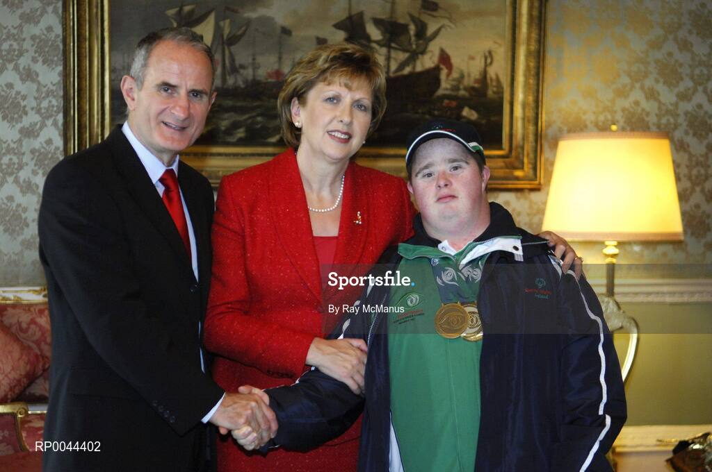 8 November 2007; Derek Kelly, from Bray, Co. Wicklow, a TEAM Ireland member, who attended a reception in Aras an Uachtarain hosted by President Mary McAleese and Dr. Martin McAleese, to celebrate their triumphs at the 2007 Special Olympics World Summer Games, held recently in Shanghai, China. Aras an Uachtarain, Phoenix Park, Dublin. Picture credit: Ray McManus / SPORTSFILE