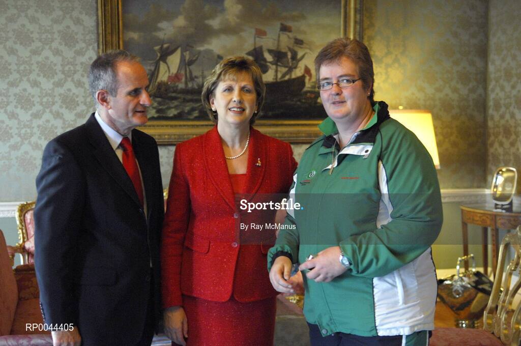 8 November 2007; TEAM Ireland coach Antoinette Campbell, from Dundalk, Co. Louth, who attended a reception in Aras an Uachtarain hosted by President Mary McAleese and Dr. Martin McAleese, to celebrate their triumphs at the 2007 Special Olympics World Summer Games, held recently in Shanghai, China. Aras an Uachtarain, Phoenix Park, Dublin. Picture credit: Ray McManus / SPORTSFILE