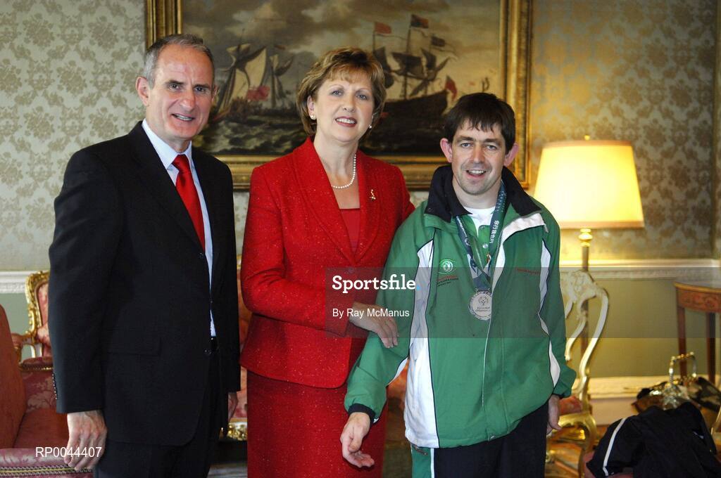 8 November 2007; John Brady, from Navan, Co. Meath, a TEAM Ireland member, who attended a reception in Aras an Uachtarain hosted by President Mary McAleese and Dr. Martin McAleese, to celebrate their triumphs at the 2007 Special Olympics World Summer Games, held recently in Shanghai, China. Aras an Uachtarain, Phoenix Park, Dublin. Picture credit: Ray McManus / SPORTSFILE