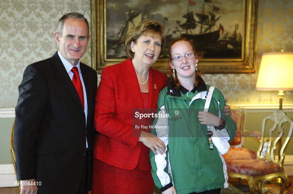 8 November 2007; Sammy Jo Sweeney, from Cooktown, Co. Tyrone, a TEAM Ireland member, who attended a reception in Aras an Uachtarain hosted by President Mary McAleese and Dr. Martin McAleese, to celebrate their triumphs at the 2007 Special Olympics World Summer Games, held recently in Shanghai, China. Aras an Uachtarain, Phoenix Park, Dublin. Picture credit: Ray McManus / SPORTSFILE