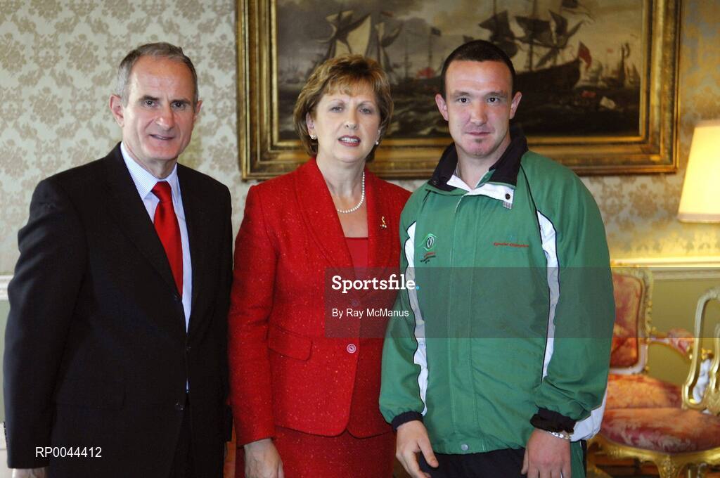 8 November 2007; Shane Heffernan, from Mullingar, Co. Westmeath, a TEAM Ireland member, who attended a reception in Aras an Uachtarain hosted by President Mary McAleese and Dr. Martin McAleese, to celebrate their triumphs at the 2007 Special Olympics World Summer Games, held recently in Shanghai, China. Aras an Uachtarain, Phoenix Park, Dublin. Picture credit: Ray McManus / SPORTSFILE