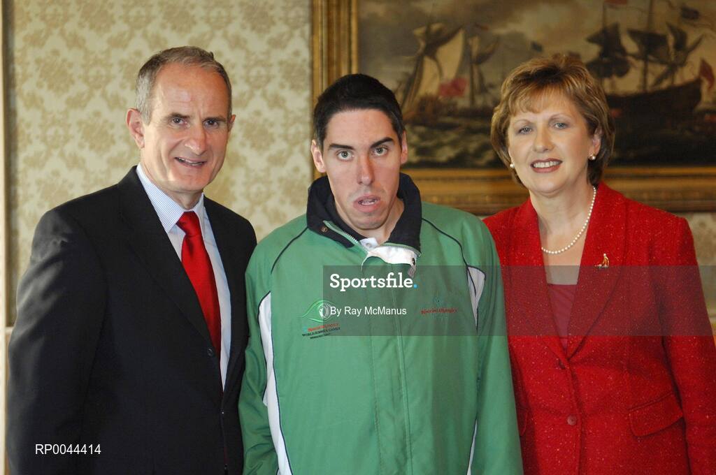 8 November 2007; Joseph Regan, from Walsh Island, Co. Offaly, a TEAM Ireland member, who attended a reception in Aras an Uachtarain hosted by President Mary McAleese and Dr. Martin McAleese, to celebrate their triumphs at the 2007 Special Olympics World Summer Games, held recently in Shanghai, China. Aras an Uachtarain, Phoenix Park, Dublin. Picture credit: Ray McManus / SPORTSFILE