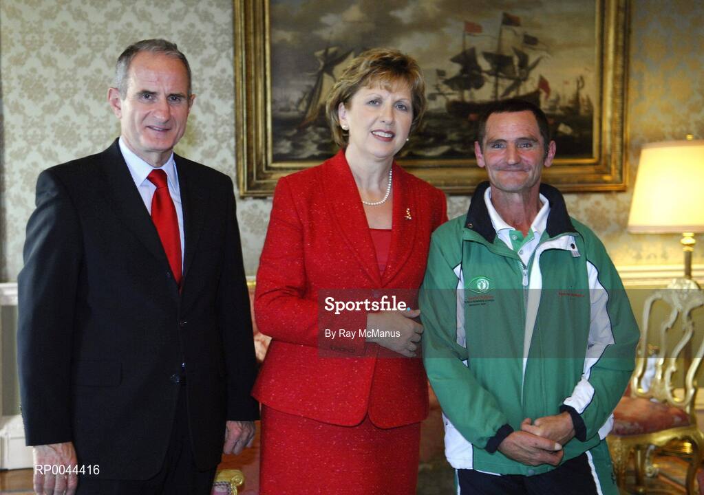8 November 2007; John Ryan, from Portlaoise, Co. Laois, a TEAM Ireland member, who attended a reception in Aras an Uachtarain hosted by President Mary McAleese and Dr. Martin McAleese, to celebrate their triumphs at the 2007 Special Olympics World Summer Games, held recently in Shanghai, China. Aras an Uachtarain, Phoenix Park, Dublin. Picture credit: Ray McManus / SPORTSFILE