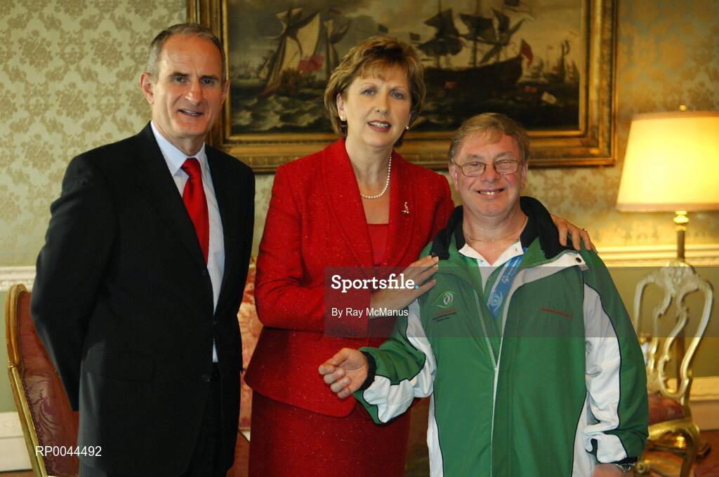 8 November 2007; Edward Hyland, from Ballymun, Co. Dublin, a TEAM Ireland member, who attended a reception in Aras an Uachtarain hosted by President Mary McAleese and Dr. Martin McAleese, to celebrate their triumphs at the 2007 Special Olympics World Summer Games, held recently in Shanghai, China. Aras an Uachtarain, Phoenix Park, Dublin. Picture credit: Ray McManus / SPORTSFILE