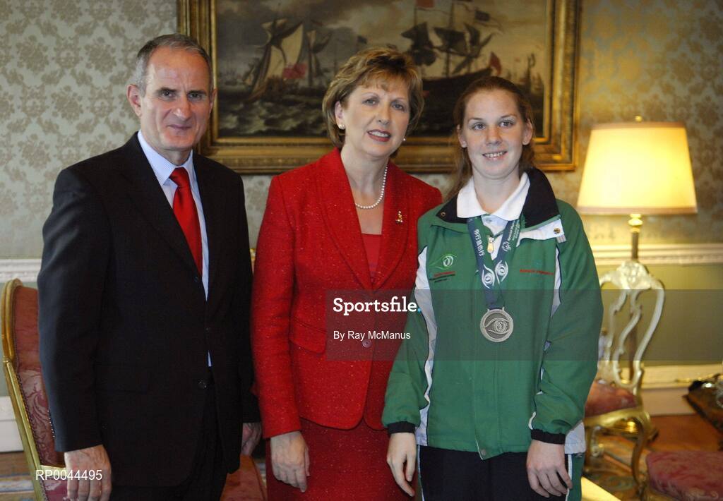 8 November 2007; Catherine Presch, from Ballyboden, Co. Dublin, a TEAM Ireland member, who attended a reception in Aras an Uachtarain hosted by President Mary McAleese and Dr. Martin McAleese, to celebrate their triumphs at the 2007 Special Olympics World Summer Games, held recently in Shanghai, China. Aras an Uachtarain, Phoenix Park, Dublin. Picture credit: Ray McManus / SPORTSFILE