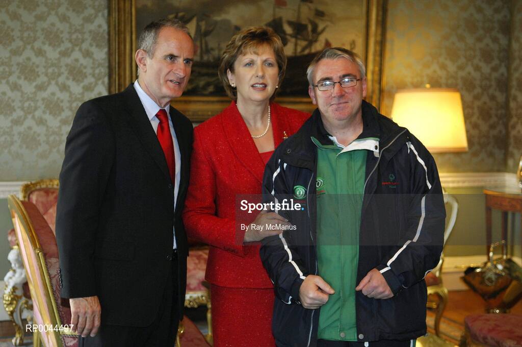8 November 2007; Ronnie Harris, from Artane, Co. Dublin, a TEAM Ireland member, who attended a reception in Aras an Uachtarain hosted by President Mary McAleese and Dr. Martin McAleese, to celebrate their triumphs at the 2007 Special Olympics World Summer Games, held recently in Shanghai, China. Aras an Uachtarain, Phoenix Park, Dublin. Picture credit: Ray McManus / SPORTSFILE