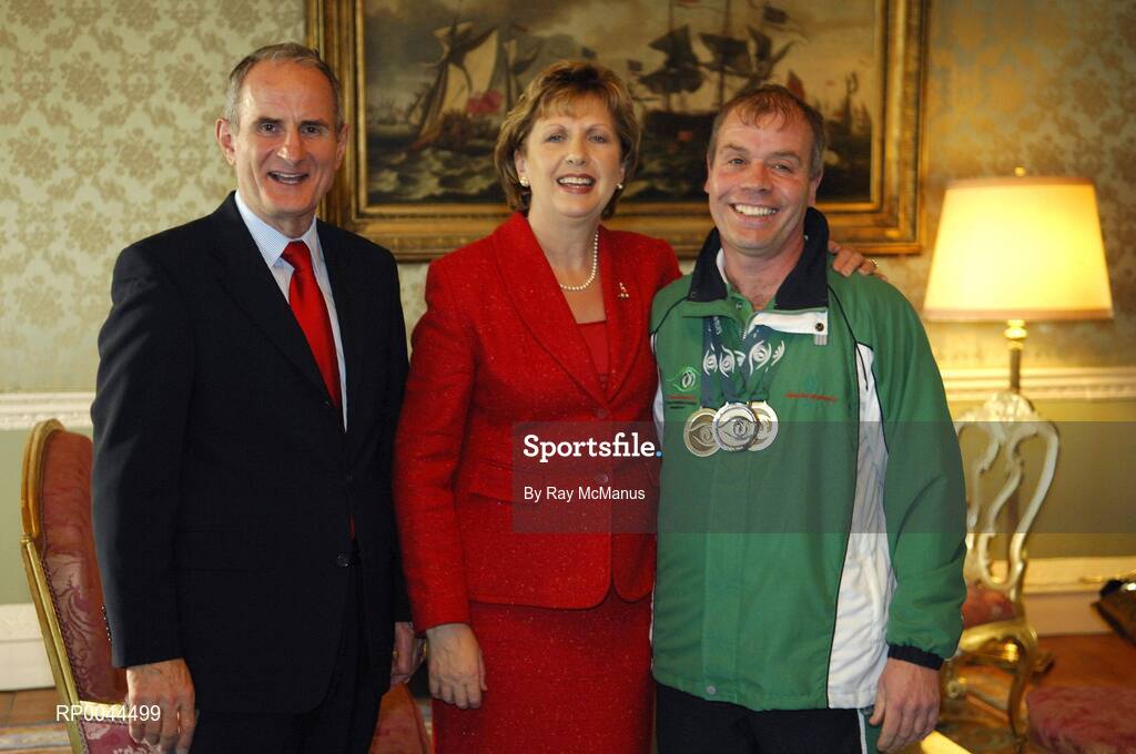 8 November 2007; Paddy Monaghan, from Ballyfermot, Co. Dublin, a TEAM Ireland member, who attended a reception in Aras an Uachtarain hosted by President Mary McAleese and Dr. Martin McAleese, to celebrate their triumphs at the 2007 Special Olympics World Summer Games, held recently in Shanghai, China. Aras an Uachtarain, Phoenix Park, Dublin. Picture credit: Ray McManus / SPORTSFILE