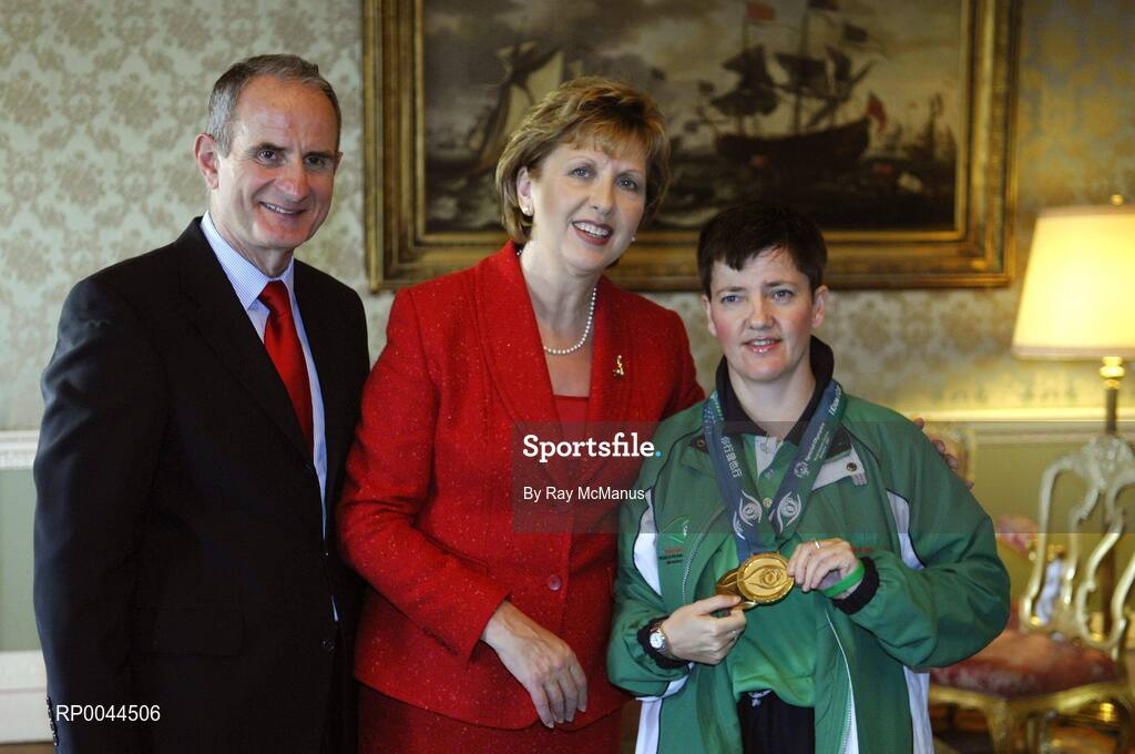 8 November 2007; Anna Fitzsimons, from Booterstown, Co. Dublin, a TEAM Ireland member, who attended a reception in Aras an Uachtarain hosted by President Mary McAleese and Dr. Martin McAleese, to celebrate their triumphs at the 2007 Special Olympics World Summer Games, held recently in Shanghai, China. Aras an Uachtarain, Phoenix Park, Dublin. Picture credit: Ray McManus / SPORTSFILE
