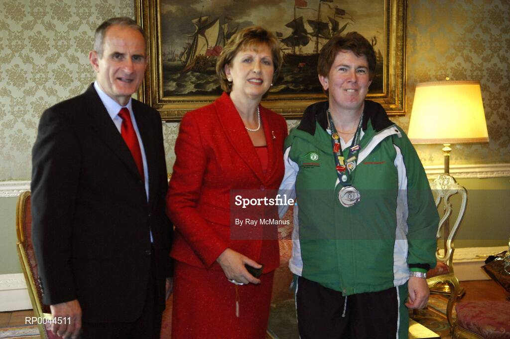 8 November 2007; Rita Dunne, from Kells, Co. Meath, a TEAM Ireland member, who attended a reception in Aras an Uachtarain hosted by President Mary McAleese and Dr. Martin McAleese, to celebrate their triumphs at the 2007 Special Olympics World Summer Games, held recently in Shanghai, China. Aras an Uachtarain, Phoenix Park, Dublin. Picture credit: Ray McManus / SPORTSFILE