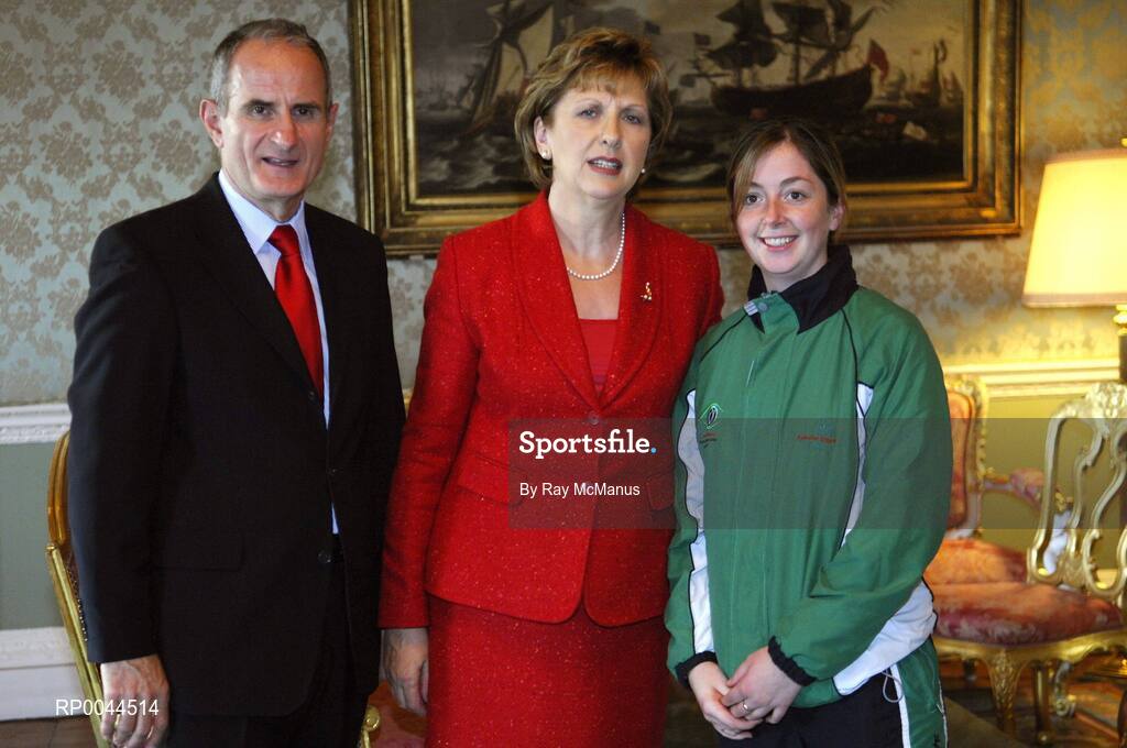 8 November 2007; Eimear O'Leary, from Ennis, Co. Clare, a TEAM Ireland member, who attended a reception in Aras an Uachtarain hosted by President Mary McAleese and Dr. Martin McAleese, to celebrate their triumphs at the 2007 Special Olympics World Summer Games, held recently in Shanghai, China. Aras an Uachtarain, Phoenix Park, Dublin. Picture credit: Ray McManus / SPORTSFILE