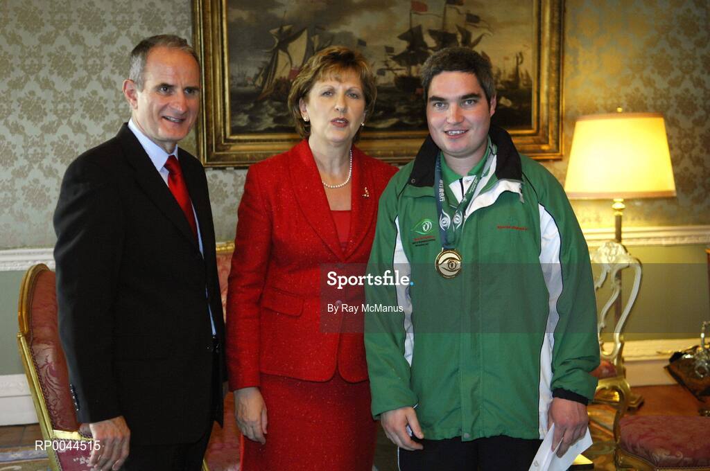 8 November 2007; Michael O'Reilly, from Kilbarrick, Co. Dublin, a TEAM Ireland member, who attended a reception in Aras an Uachtarain hosted by President Mary McAleese and Dr. Martin McAleese, to celebrate their triumphs at the 2007 Special Olympics World Summer Games, held recently in Shanghai, China. Aras an Uachtarain, Phoenix Park, Dublin. Picture credit: Ray McManus / SPORTSFILE