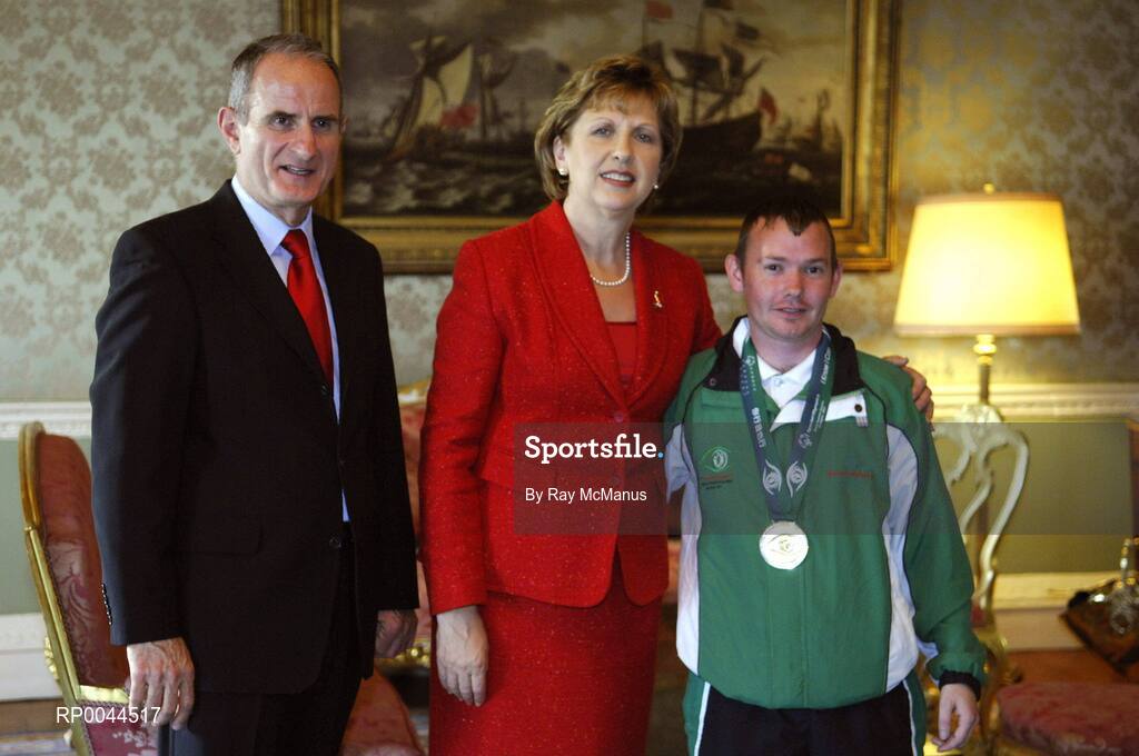 8 November 2007; Darren Farrelly, from Portarlington, Co. Laois, a TEAM Ireland member, who attended a reception in Aras an Uachtarain hosted by President Mary McAleese and Dr. Martin McAleese, to celebrate their triumphs at the 2007 Special Olympics World Summer Games, held recently in Shanghai, China. Aras an Uachtarain, Phoenix Park, Dublin. Picture credit: Ray McManus / SPORTSFILE