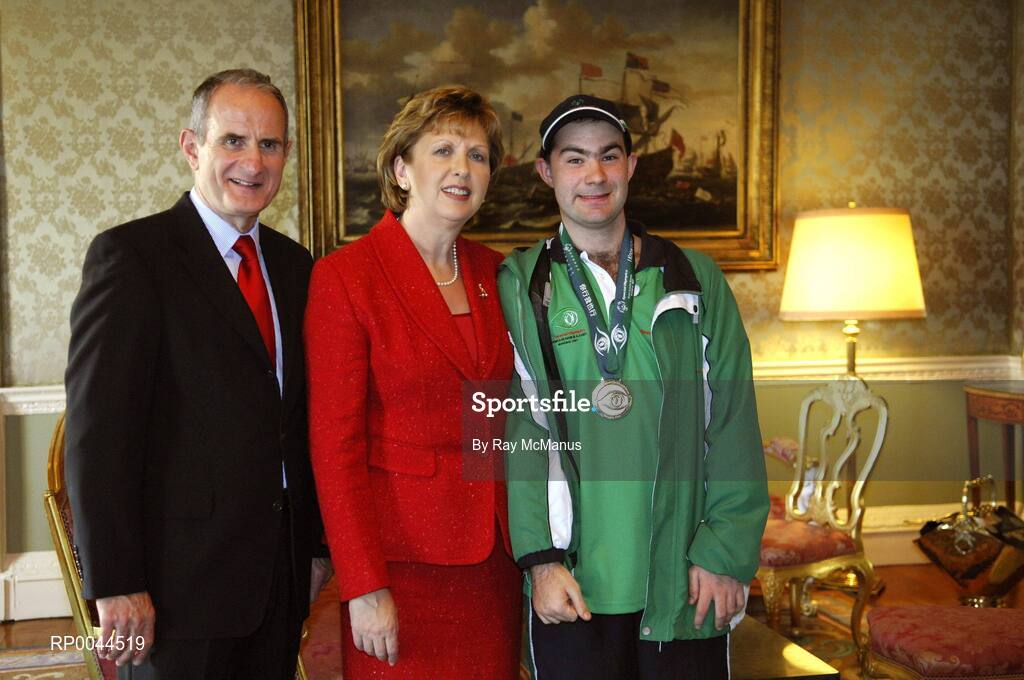 8 November 2007; Francis Bilardi, from Tallaght, Co. Dublin, a TEAM Ireland member, who attended a reception in Aras an Uachtarain hosted by President Mary McAleese and Dr. Martin McAleese, to celebrate their triumphs at the 2007 Special Olympics World Summer Games, held recently in Shanghai, China. Aras an Uachtarain, Phoenix Park, Dublin. Picture credit: Ray McManus / SPORTSFILE