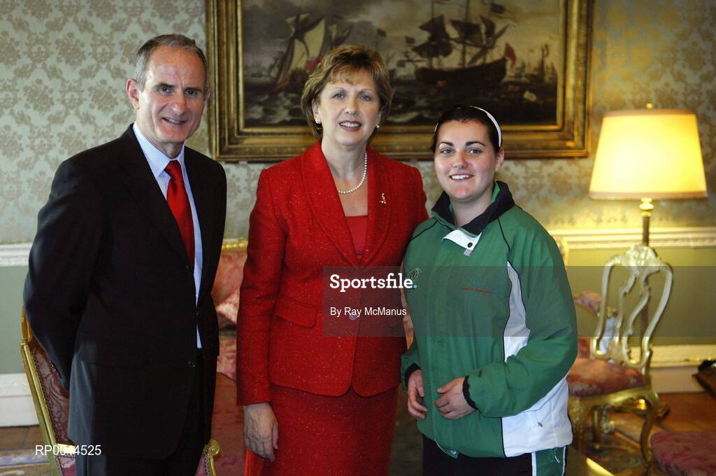 8 November 2007; TEAM Ireland's, management, Roisin Deery, from Carrickmacross, Co. Monaghan, who attended a reception in Aras an Uachtarain hosted by President Mary McAleese and Dr. Martin McAleese, to celebrate their triumphs at the 2007 Special Olympics World Summer Games, held recently in Shanghai, China. Aras an Uachtarain, Phoenix Park, Dublin. Picture credit: Ray McManus / SPORTSFILE