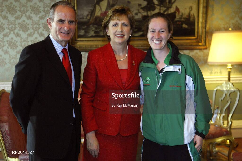 8 November 2007; TEAM Ireland management Fiona Murray, from Cabra, Co. Dublin, who attended a reception in Aras an Uachtarain hosted by President Mary McAleese and Dr. Martin McAleese, to celebrate their triumphs at the 2007 Special Olympics World Summer Games, held recently in Shanghai, China. Aras an Uachtarain, Phoenix Park, Dublin. Picture credit: Ray McManus / SPORTSFILE  *** Local Caption *** fiona