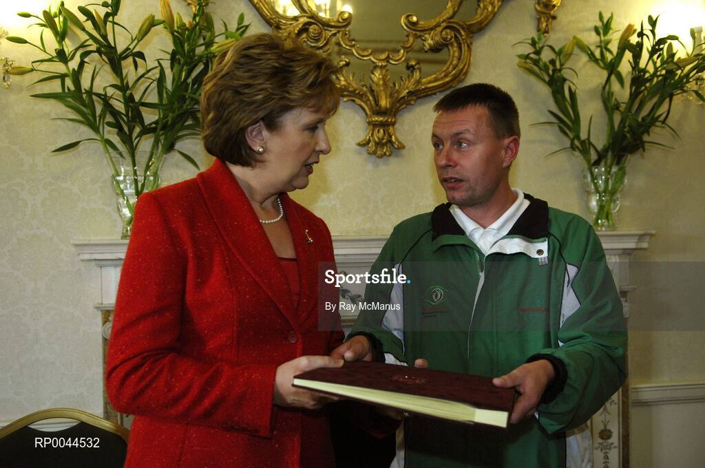 8 November 2007; John Cousins, from Tallaght, Co. Dublin, a TEAM Ireland member, who attended a reception in Aras an Uachtarain hosted by President Mary McAleese and Dr. Martin McAleese, to celebrate their triumphs at the 2007 Special Olympics World Summer Games, held recently in Shanghai, China. Aras an Uachtarain, Phoenix Park, Dublin. Picture credit: Ray McManus / SPORTSFILE  *** Local Caption *** john cousins