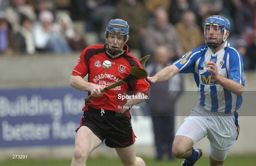 11 Novenber 2007; Rory Jacob, Oulart-the-Ballagh, Wexford, in action against Tim Sweeney, Ballyboden St. Enda's, Dublin. AIB Leinster Club Senior Hurling Championship Quarter-Final, Ballyboden St Enda's, Dublin v Oulart-the-Ballagh, Wexford, Parnell Park, Dublin. Picture credit: Ray Lohan / SPORTSFILE