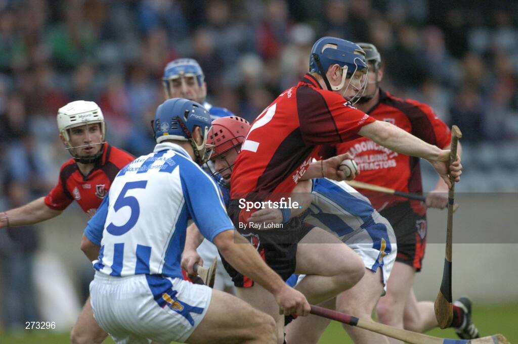 11 Novenber 2007; Rory Jacob, Oulart-the-Ballagh, Wexford, in action against Cathal Ryan and Stephen Hiney, Ballyboden St. Enda's, Dublin. AIB Leinster Club Senior Hurling Championship Quarter-Final, Ballyboden St Enda's, Dublin v Oulart-the-Ballagh, Wexford, Parnell Park, Dublin. Picture credit: Ray Lohan / SPORTSFILE