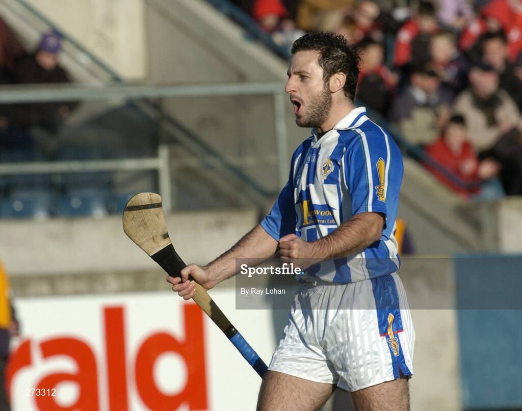 11 November 2007; Emmet Carroll, Ballyboden St. Enda's celebrates after the final whistle. AIB Leinster Club Senior Hurling Championship Quarter-Final, Ballyboden St Enda's, Dublin v Oulart-the-Ballagh, Wexford, Parnell Park, Dublin. Picture credit: Ray Lohan / SPORTSFILE