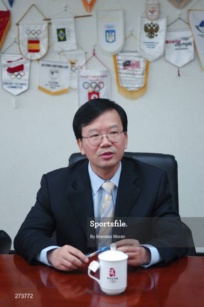 12 November 2007; Mr. Sun Weide, Deputy Director, Media and Communications Department, Beijing Organising Committee for the Games of the XXIX Olympiad speaking to Irish journalists during preparations in Beijing ahead of the 2008 Summer Olympic Games. The 2008 Summer Olympics, officially known as the Games of the XXIX Olympiad, will be take place from the 8th August 2008 to 24th August 2008, at the Beijing National Stadium in Beijing, China. Beijing, China. Picture credit: Brendan Moran / SPORTSFILE *** Local Caption ***