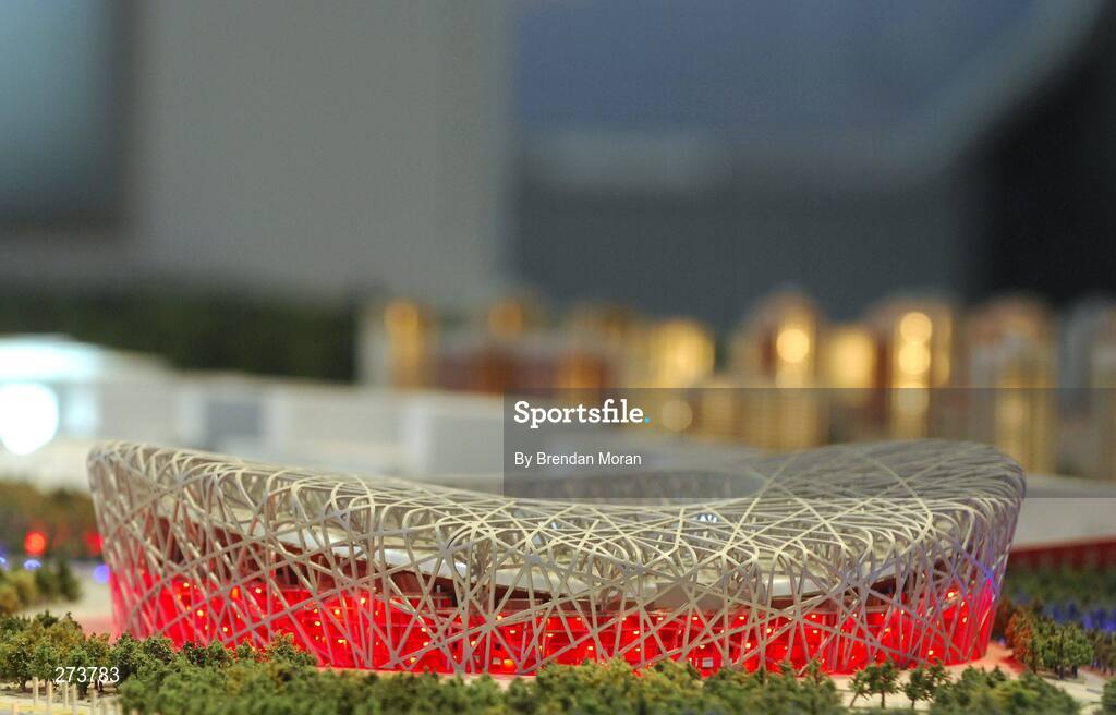 12 November 2007; A general view of a model of the National Stadium during preparations in Beijing ahead of the 2008 Summer Olympic Games. The 2008 Summer Olympics, officially known as the Games of the XXIX Olympiad, will be take place from the 8th August 2008 to 24th August 2008, at the Beijing National Stadium in Beijing, China. Beijing, China. Picture credit: Brendan Moran / SPORTSFILE *** Local Caption ***