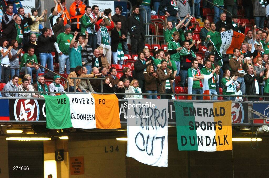 17 November 2007; Republic of Ireland supporters during the game. 2008 European Championship Qualifier, Wales v Republic of Ireland, Millennium Stadium, Cardiff, Wales. Picture credit; David Maher / SPORTSFILE