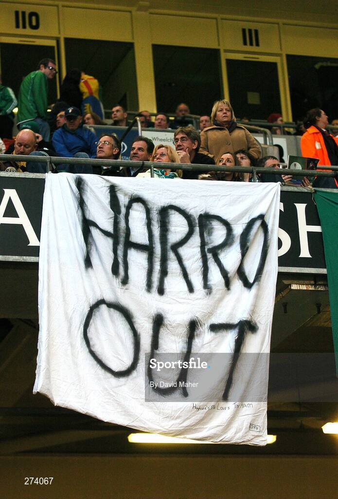 17 November 2007; Republic of Ireland supporters display a banner during the game. 2008 European Championship Qualifier, Wales v Republic of Ireland, Millennium Stadium, Cardiff, Wales. Picture credit; David Maher / SPORTSFILE
