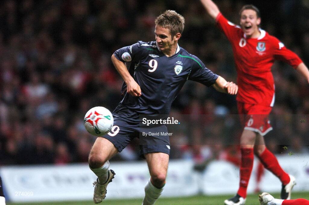 17 November 2007; Republic of Ireland's Kevin Doyle scores his side's second goal. 2008 European Championship Qualifier, Wales v Republic of Ireland, Millennium Stadium, Cardiff, Wales. Picture credit; David Maher / SPORTSFILE