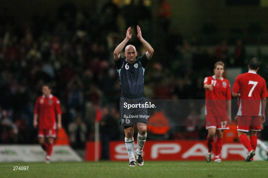 17 November 2007; Republic of Ireland's Lee Carsley waves to supporters at the end of the game. 2008 European Championship Qualifier, Wales v Republic of Ireland, Millennium Stadium, Cardiff, Wales. Picture credit; David Maher / SPORTSFILE
